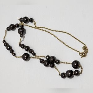 J. CREW gold blue‎ beaded long necklace
